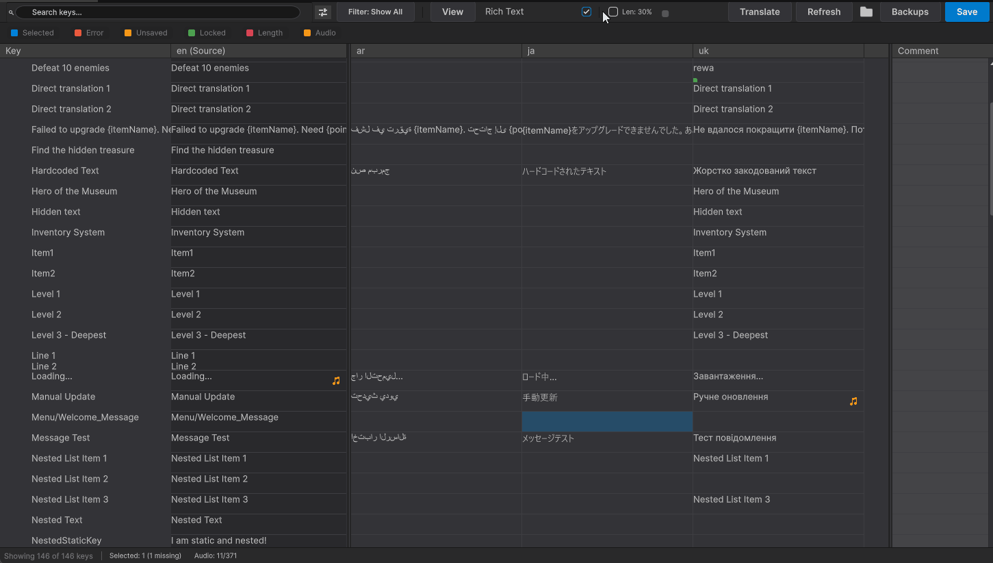 Advanced selection modes